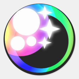 Punglande kawaii stil anime öga på dekalen runt klistermärke