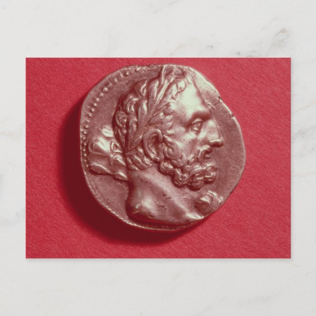 Punic-mynt med huvudet Hamilcar Barca Vykort (Framsida)