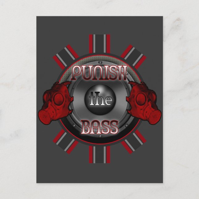 PUNISH: BASS DnB Dub Dubstep hardstyle DJ Vykort (Framsida)