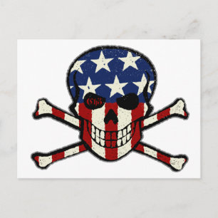 Punisher Skull Americana Flagga Graphic Vykort