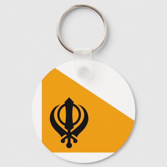 Punjab Sikh Heliga Flagga Sikhism Nishan Sahib Nyckelring (Framsida)