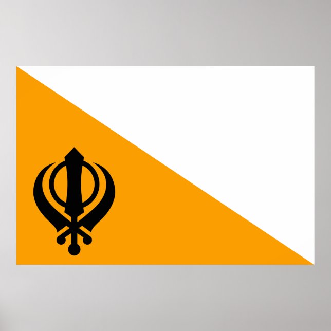 Punjab Sikh Heliga Flagga Sikhism Nishan Sahib Poster (Framsidan)