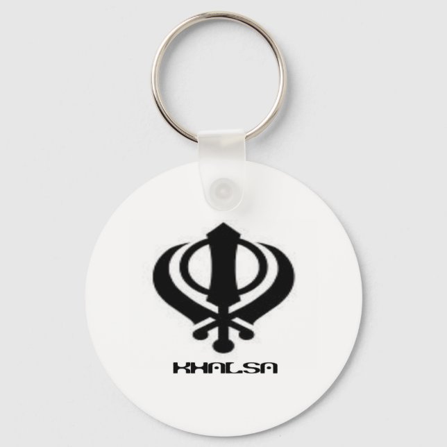 Punjabi Khanda Sikh Khalsa Design Merchandise Nyckelring (Framsida)