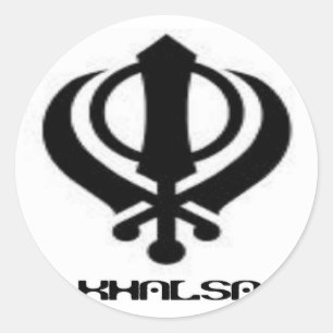 Punjabi Khanda Sikh Khalsa Design Merchandise Runt Klistermärke