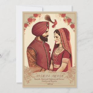 punjabi-vigselkort inbjudningar
