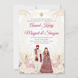 Punjabiska bröllopsinbjudningar & Anand Karaj-kort Inbjudningar