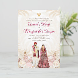 Punjabiska bröllopsinbjudningar & Anand Karaj-kort Inbjudningar