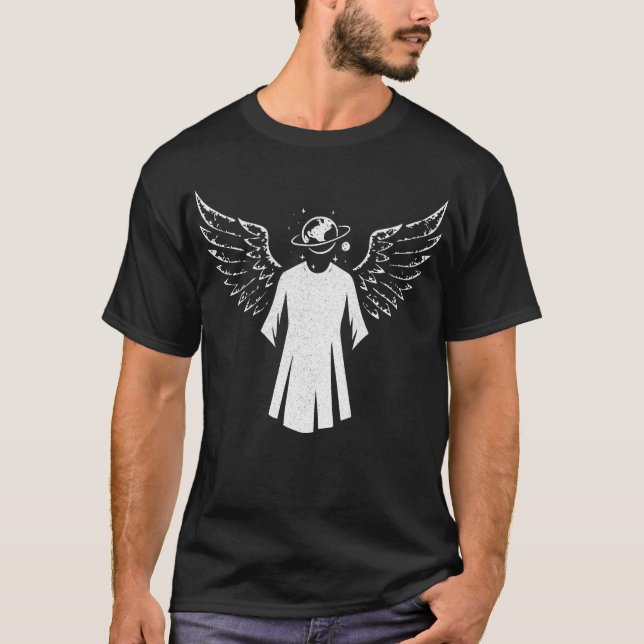 Punk Angel Vingar Black T Shirt (Framsida)