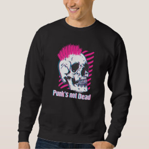 Punk är inte död punkrock retrowave synthwave vapo lång ärmad tröja