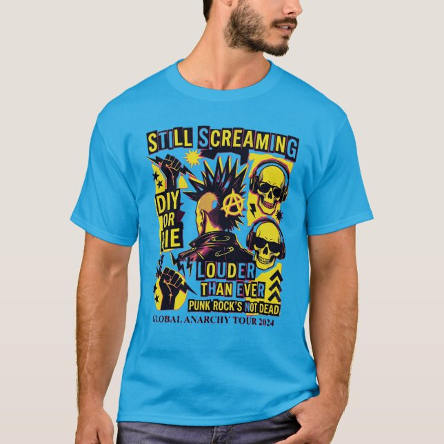 Punk är inte död T-shirt – DIY Punk Rock Skriker  (Framsida)