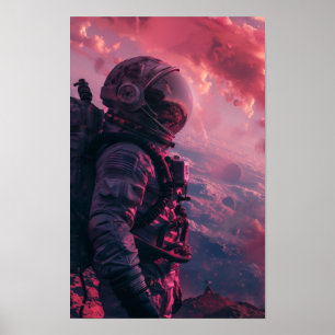 Punk Astronaut Colony på Mars Poster