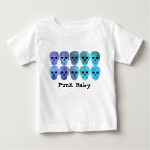 Punk baby blue döskallar tee shirt