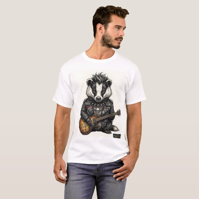 Punk Badger "ALEXA" – Dubbelsidig kantig 3D T Shirt (Hel framsida)