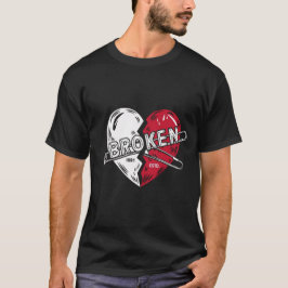 Punk Broken Heart Design T Shirt