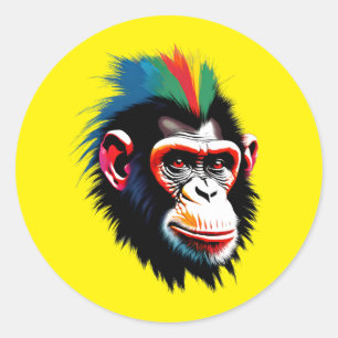 Punk Chimp Runt Klistermärke
