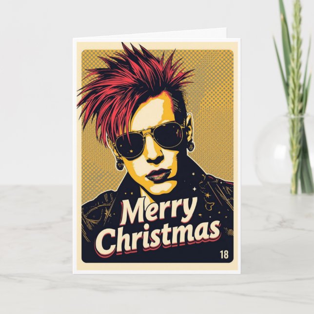 punk christmas card kort (Framsida)