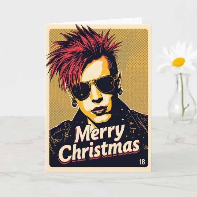 punk christmas card kort (Liten växt)