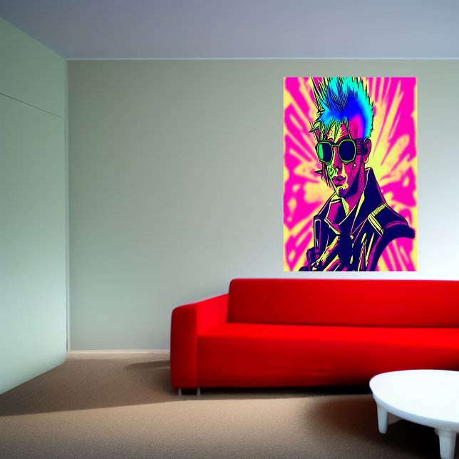 Punk cyberpunk dam | AI Art Poster (Skapare uppladdad)