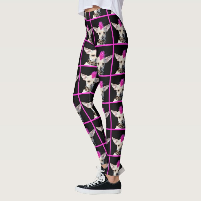 Punk damasker för stenChihuahuahund Leggings (Vänster)