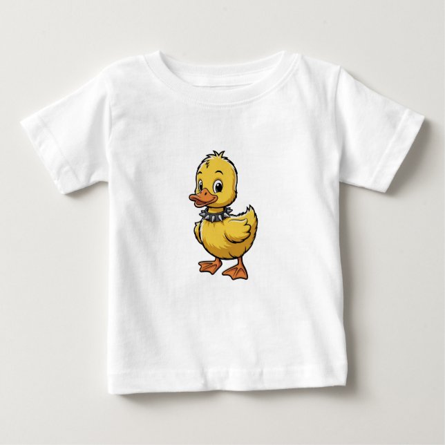 Punk Duckling – Funny Rebel Animal Art T Shirt (Framsida)