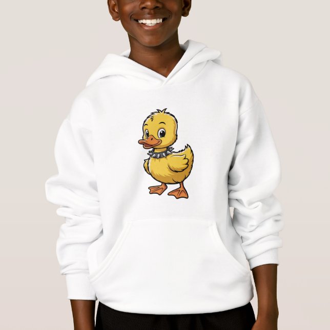 Punk Duckling – Funny Rebel Animal Art T Shirt (Framsida)