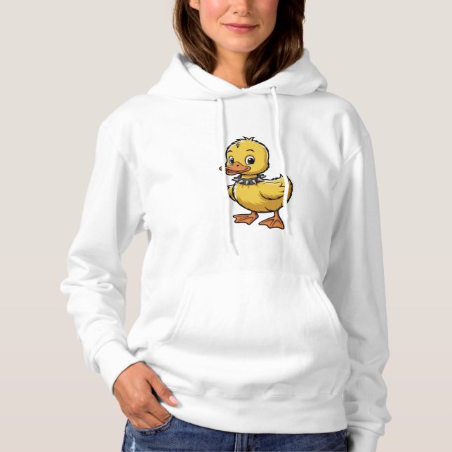 Punk Duckling – Funny Rebel Animal Art T Shirt (Framsida)