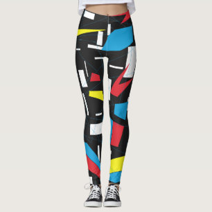 punk för geometriskt mångfärgat mönster för leggings