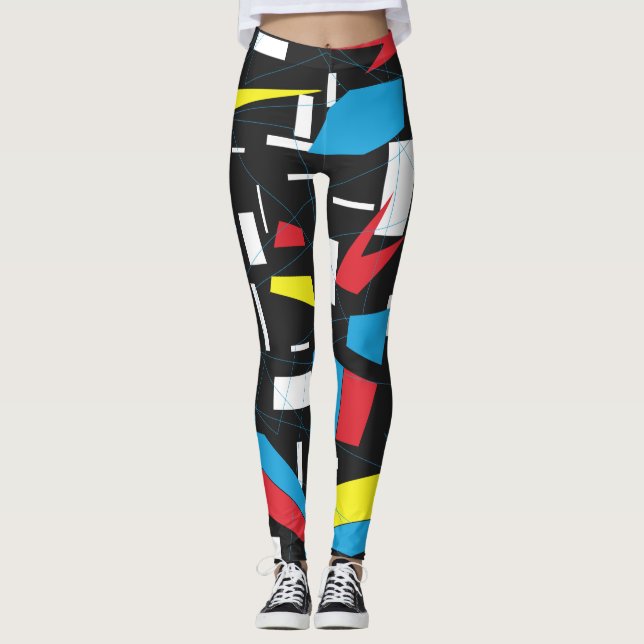punk för geometriskt mångfärgat mönster för leggings (Framsida)
