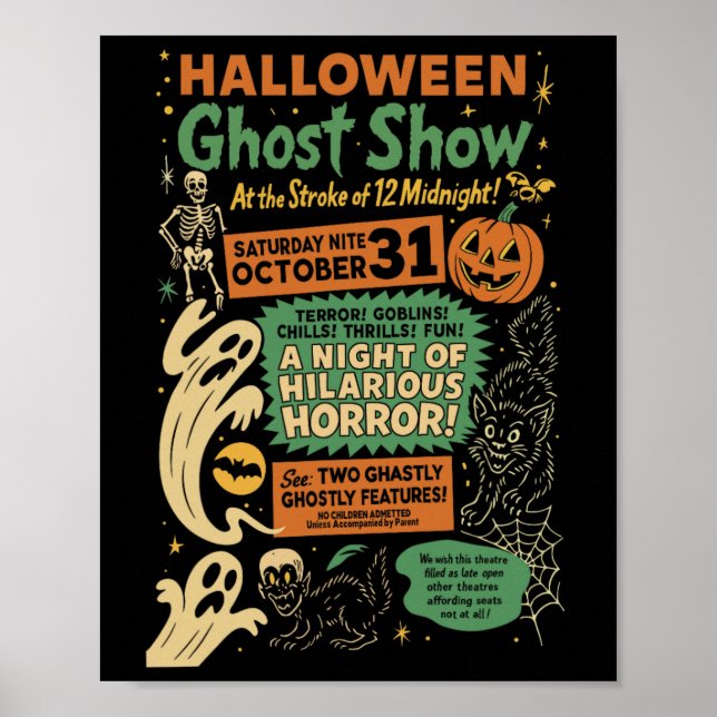 Punk Funny Horror Spooky Halloween Ghost Show Ghos Poster (Framsidan)