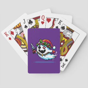 Punk Ghost-jul - Edgy Pixel Art-Helgdag Casinokort