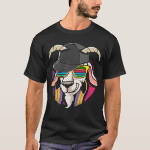 Punk Goat med hörlurar Dj Goat Music Gift T Shirt