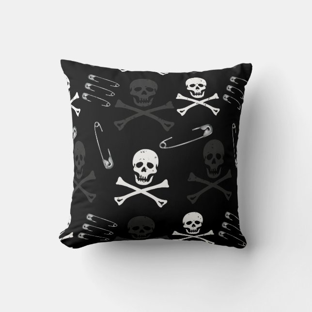 Punk Goth Grunge Black Kudde (Framsida)