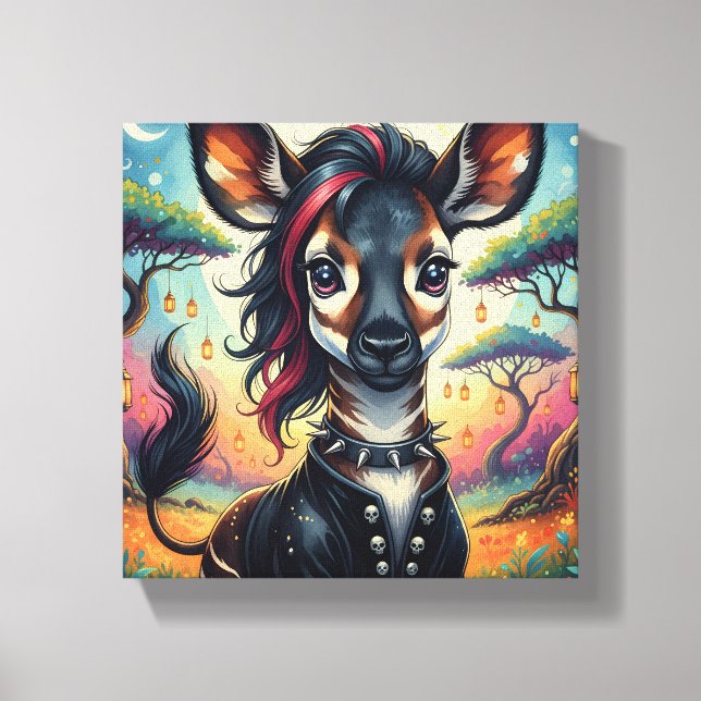 Punk Goth Hybrid in Enchanted Forest Canvastryck (Framsida)