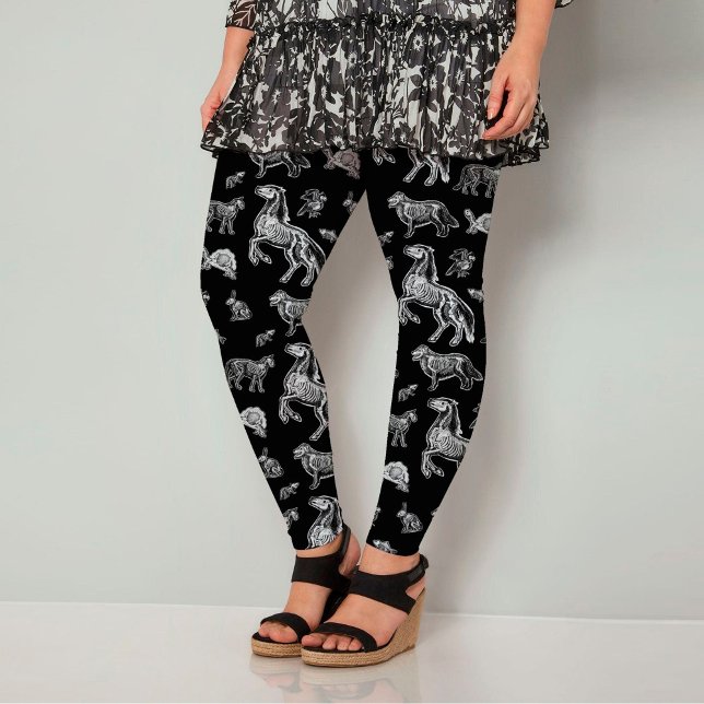 Punk Gothic Animal X-Ray Skeleton Anatomy Oddities Leggings (Skapare uppladdad)