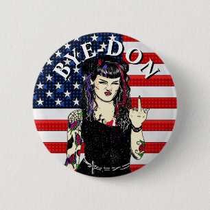 Punk Gothic Girl Flipping Bird BYE-DON Knapp
