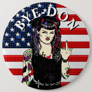 Punk Gothic Girl Flipping Bird BYE-DON Knapp