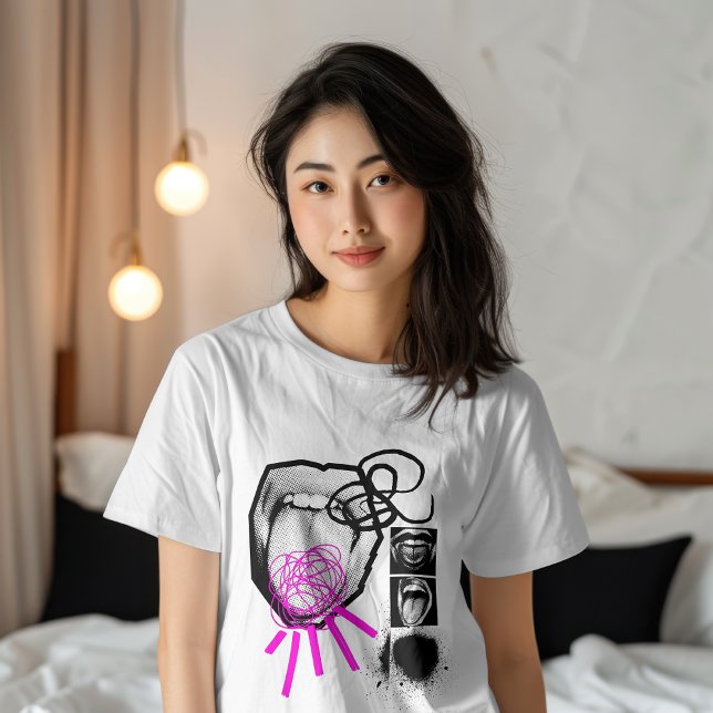 Punk Grunge Hjärta Collage T Shirt (Skapare uppladdad)