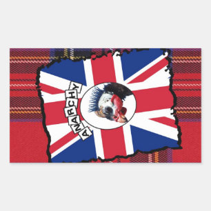 Punk guineafowl rektangulärt klistermärke