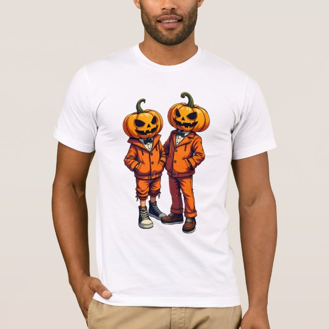 Punk Halloween klädd Pumpkin T Shirt (Framsida)
