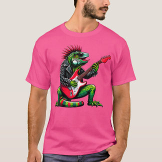 Punk Iguana Rock'N Roll Goth Lizard Guitar Awesome T Shirt