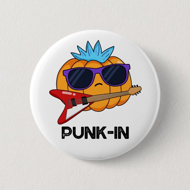 Punk-in Funny Punk Sten Pumpkin Pun Knapp (Framsida)