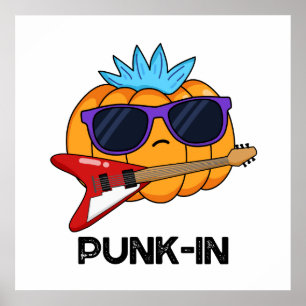 Punk-in Funny Punk Sten Pumpkin Pun Poster