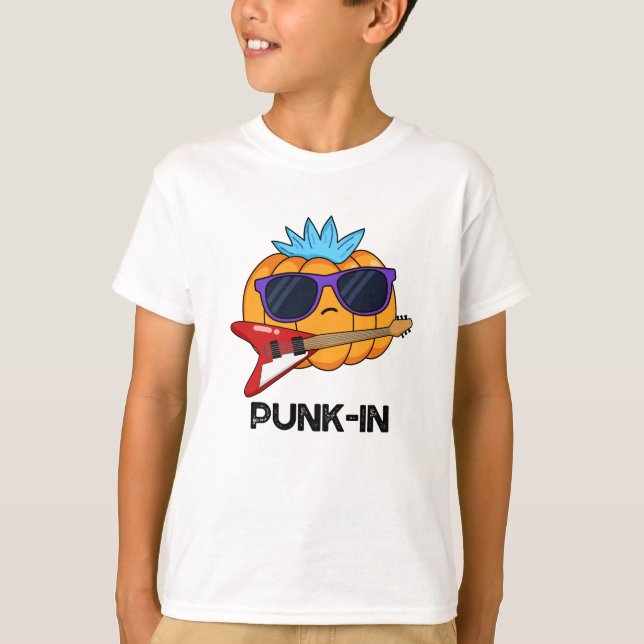 Punk-in Funny Punk Sten Pumpkin Pun T Shirt (Framsida)