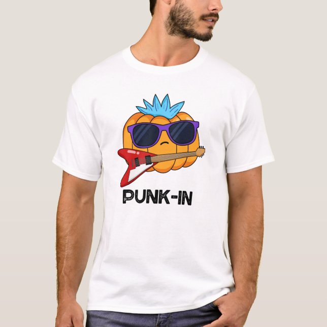 Punk-in Funny Punk Sten Pumpkin Pun T Shirt (Framsida)