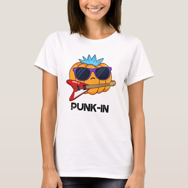 Punk-in Funny Punk Sten Pumpkin Pun T Shirt (Framsida)