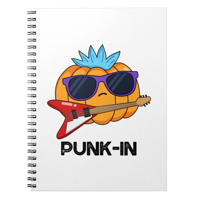 Punk-in Rolig Punk Rock Pumpa Puns  Anteckningsbok (Framsidan)
