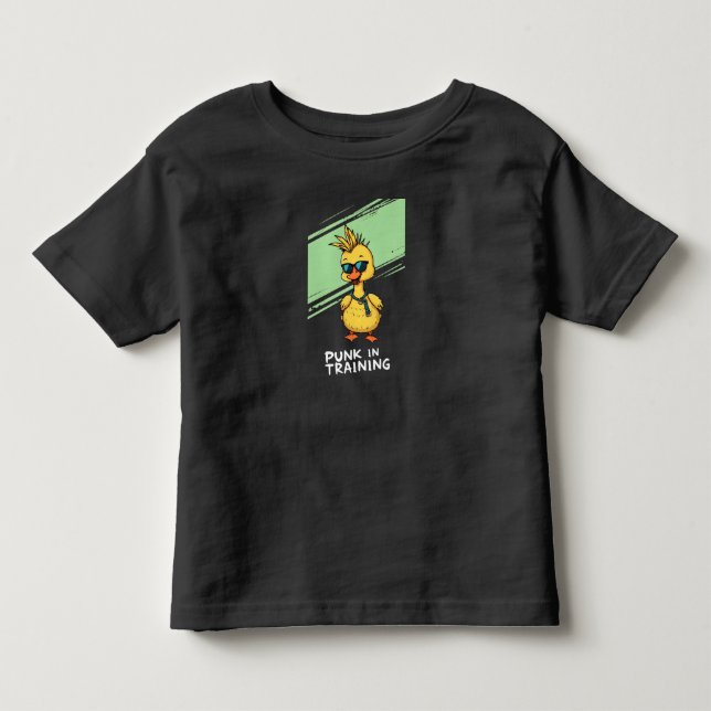 Punk in Training – Cute Punk Duck CartoonT-Shirt T Shirt (Framsida)