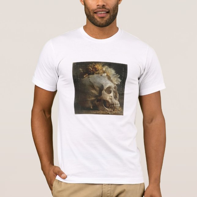  Punk in Vanitas – Gothic Skull Art T-Shirt (Framsida)
