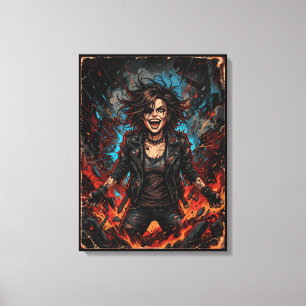 Punk Kaos Flick Explosion Grunge Rebell Eld Kons Canvastryck