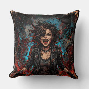 Punk Kaos Tjej Explosion Grunge Rebell Eld Artw Kudde